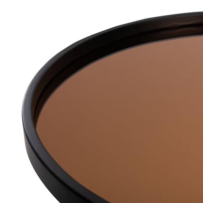 Safavieh Home Ruby Modern Rose Gold and Black Tray Top Round Accent Table