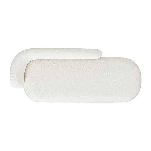 Jennifer Taylor Home Aire 75" RAF Modern Rounded Chaise Lounge Ivory White, view 7