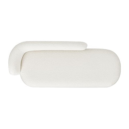Jennifer Taylor Home Aire 75" RAF Modern Rounded Chaise Lounge Ivory White, view 7