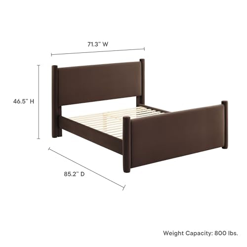 Rael Queen Platform Bed Frame with Upholstered Headboard and Footboard, view 3