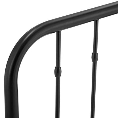 Lennon Modern Farmhouse Metal Full Headboard in Black