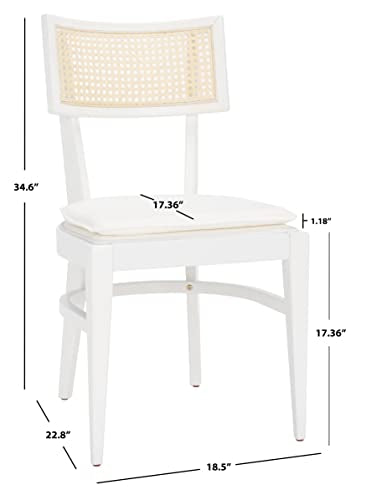 Safavieh Home Collection Galway Coastal White/Natural Cane Seat Cushion Dining Chair
