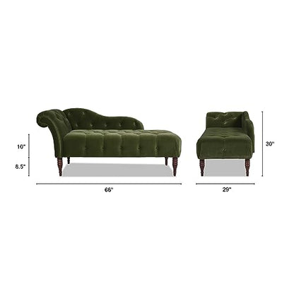 Jennifer Taylor Samuel Tufted Chaise Lounge (Olive Green Performance Velvet), view 4