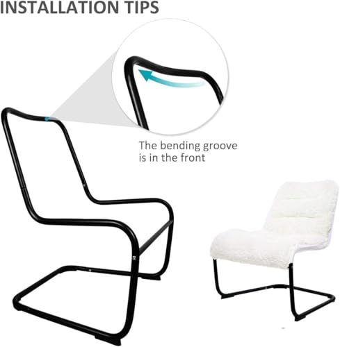 Upholstered Metal-Framed Lounge Chair with Sherpa Seat, White - Ideal for Bedrooms, Living Rooms, Dorms, Indoor Spaces, Accent and Lounging