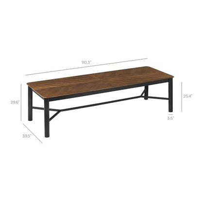 Ashlan 110Inch Dining Table Solid Wood Walnut Finish Modern Kitchen Room Entertaining Home Furniture Quality Stylish Elegant Durable Refined Versatile Contemporary