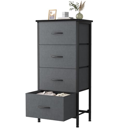 Dresser for Bedroom, 4 Drawer Storage Cabinet, Tall Nightstand, view 2
