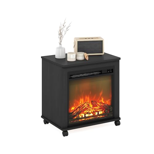Jensen Fireplace Night Stand with Wheels, Americano, view 4