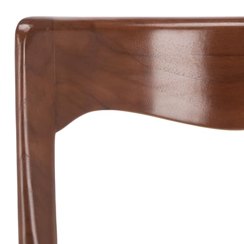 SAFAVIEH Furniture - Sezja Wicker Dining Chair - Walnut Solid Wood Frame with Natural Handwoven Rattan Seat - Fully Assembled Design for Dining Room & Kitchen, 17.7" Seat Height (DCH1204C)
