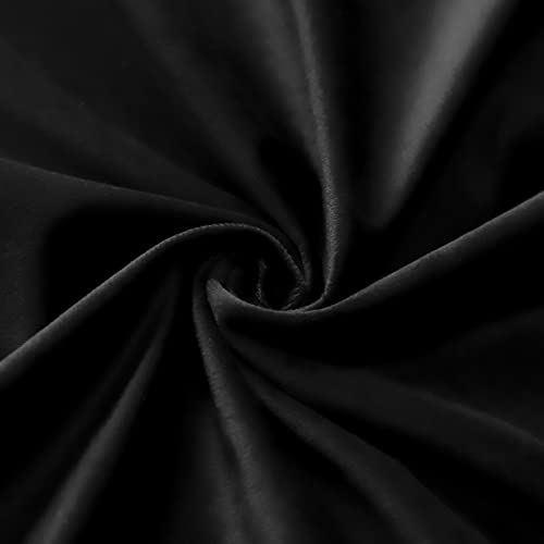 Set of 4 Decorative Throw Pillow Covers Soft Velvet Solid Square Pillow Cases Luxury Cushion Covers Case for Sofa Car Patio Bedroom Living Room 18x18 Inch, Black