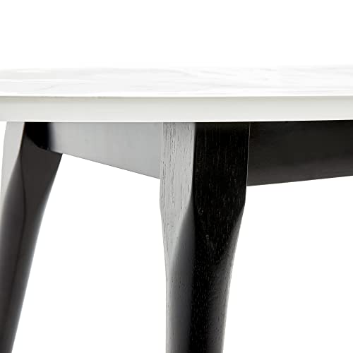 Clemintine Mid-Century Modern Living Room Furniture Collection, Oval Coffee Table, White Marble Print