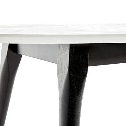 Clemintine Mid-Century Modern Living Room Furniture Collection, Oval Coffee Table, White Marble Print