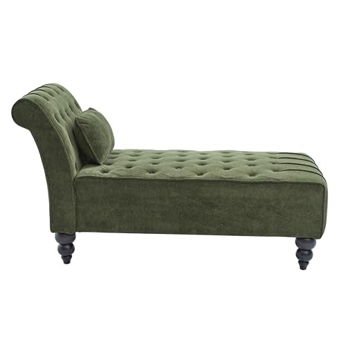 Rafaela Velvet Upholstered Chaise Lounge Chair Indoor with Lumbar Pillow, view 6