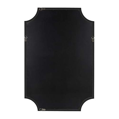 Hogan Wood Framed Mirror with Scallop Corners, 24 x 36, Black