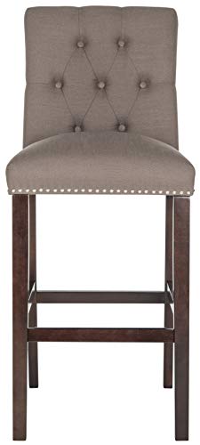 Safavieh Home Collection Norah Dark Taupe and Espresso Barstool (Set of 2)