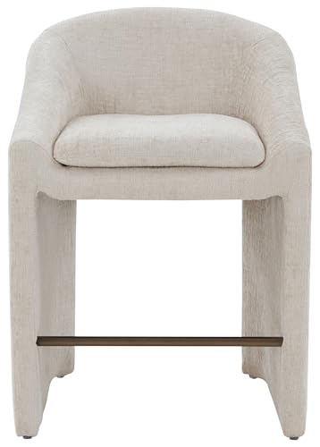 SAFAVIEH Couture Collection Kagan Cream Chenille 27-inch Seat Height Counter Stool (Fully Assembled)