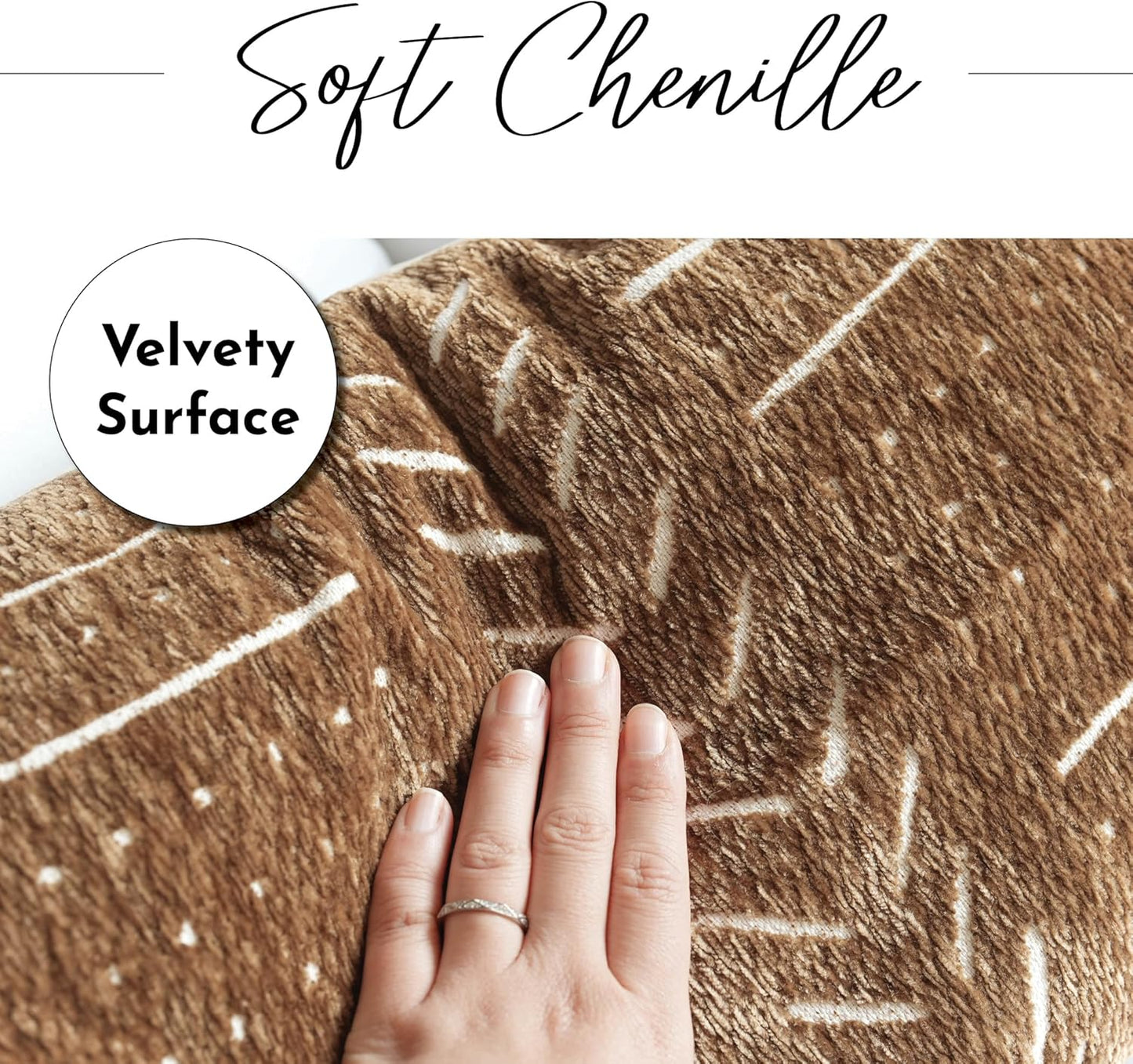 Fall Brown Decorative Lumbar Throw Pillow Covers 12X20, Set of 2, Boho Farmhouse Cushion Cover, Soft Accent Pillowcase for Couch Sofa Bed Living Room Home Décor