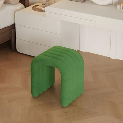 Modern Flannel Pouf Ottoman Footrest - Comfortable Upholstered Foot Stool for Living Room & Bedroom Decor, Stylish Corner Seat Furniture