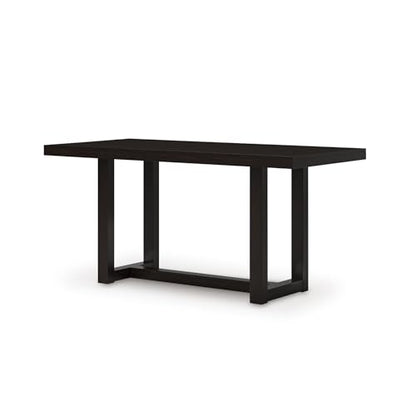 Signature Design by Ashley Neymorton Modern Counter Height Dining Table with Trestle Base, Thick Top Profile, Mango Veneer, Dark Brown Finish, Seats 4