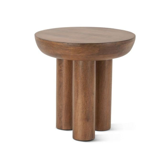 NOTO Round Side Table - Acorn Brown, 20W x 20D x 20H - Modern Eclectic Design for Home & Kitchen Decor