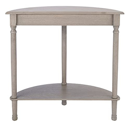 SAFAVIEH Furniture - Tinsley Half-Round Console Table - Greige - Solid Wood - Farmhouse Demilune Design - Ideal for Entryway, Hallway, Living Room, 28" W x 11.75" D x 28" H (CNS5723A)