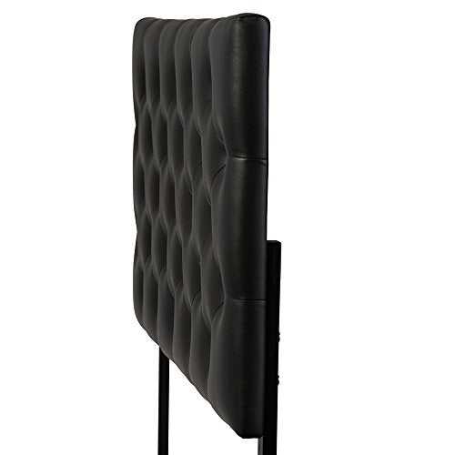 Viviana Modern and Contemporary Black Faux Leather Upholstered Button-Tufted Full Size Headboard