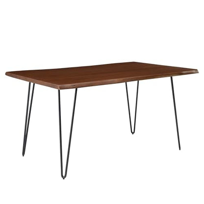 Henley Dining Table 60 Inch Live Edge Acacia Wood Black Walnut Finish Modern Kitchen Room Entertaining Home Furniture Quality Stylish Elegant Durable Refined