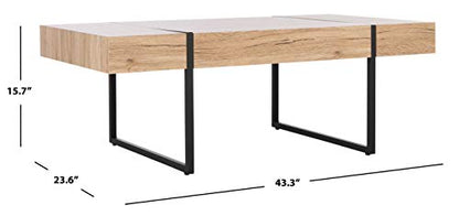 SAFAVIEH Home Collection – Tristan Rectangular Modern Coffee Table with Natural, view 4