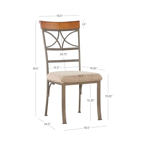 Hamilton Pewter and Bronze Metal Dining Chair Set of 2 by Powell