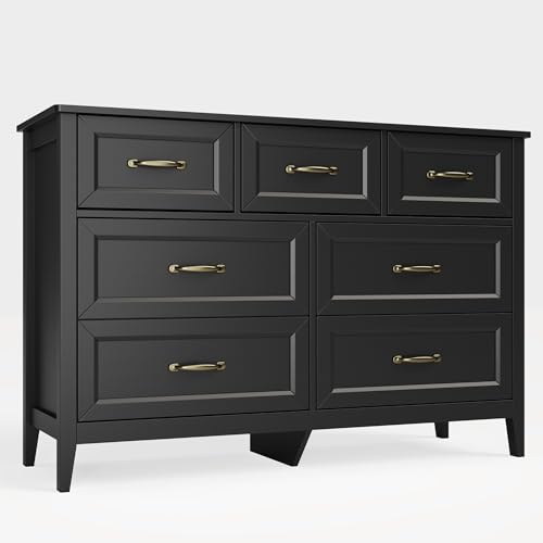 Black Dresser for Bedroom, Modern 7 Drawers Dresser, view 4