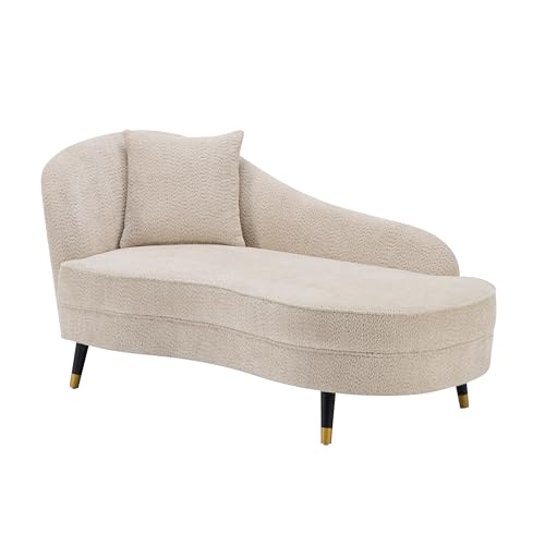 61" Boucle Curved Chaise Lounge Indoor with Pillow, view 6