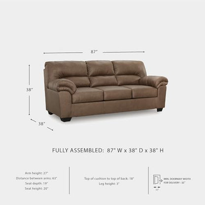 Signature Design by Ashley Walker Point Contemporary Sofa with Removable Cushion, Light Brown