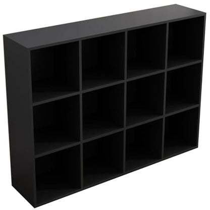 12-Cube Storage Shelf Bookcase, Black, view 2