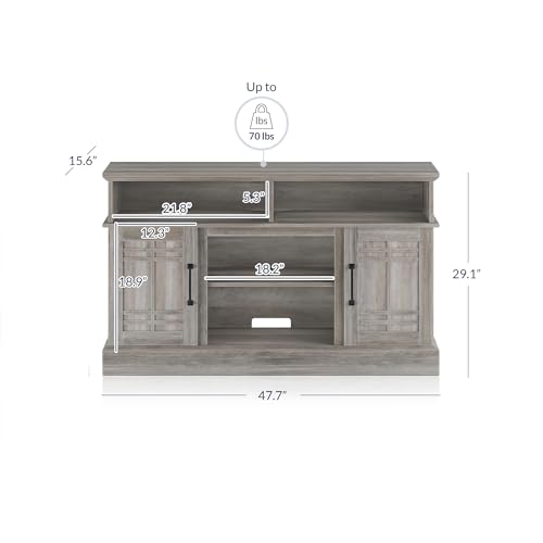 Modern 48" Farmhouse Wood TV Stand & Media Entertainment Center Console Table, view 4