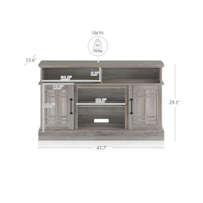 Modern 48" Farmhouse Wood TV Stand & Media Entertainment Center Console Table, view 4