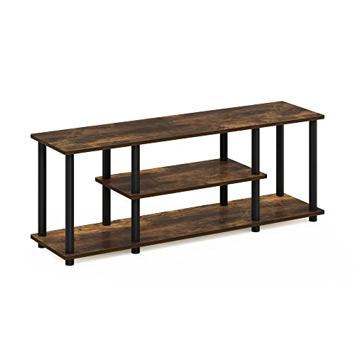 Turn-N-Tube Toolless 3-Tier TV Stand for 50 Inch TV, Amber Oak, view 6