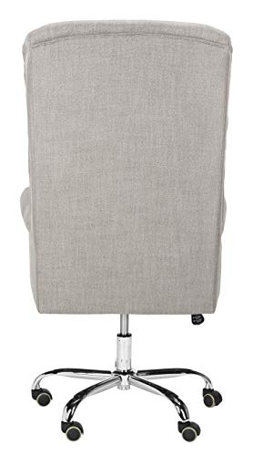 Safavieh Home Ian Grey Linen and Chrome Leg Swivel Office Chair