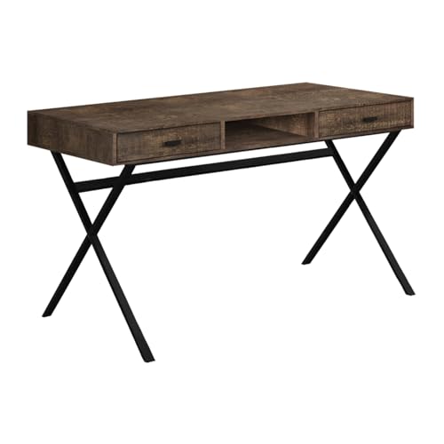 Hassyee Multi-use Rustic Computer Desk with X-Design Metal Base, view 4