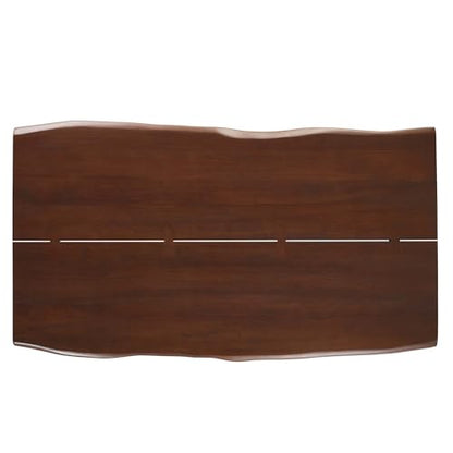Viggo Dining Table 74 Inch Live Edge Acacia Wood Black Walnut Finish Modern Kitchen Room Entertaining Home Furniture Quality Stylish Elegant Durable Refined Versatile