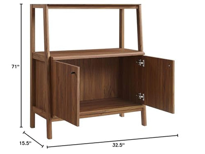 33" Bookshelf Display Case in Walnut, view 4