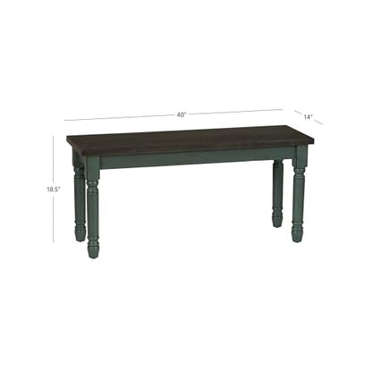 Powell Furniture Willow Dining Bench, Multicolor, 40”W x 14.02”D x 18.31”H