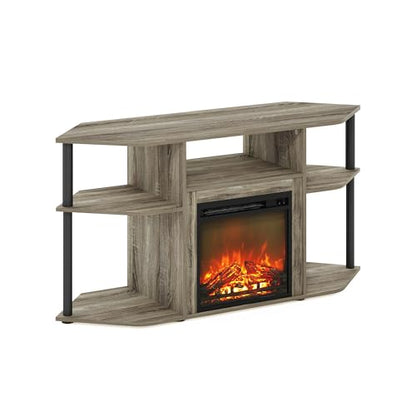 Jensen Fireplace TV Stand for TV up to 55 Inch, Grey Oak, view 5