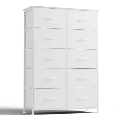 10 Drawer Tall Dresser for Bedroom & Living Room, White, view 2