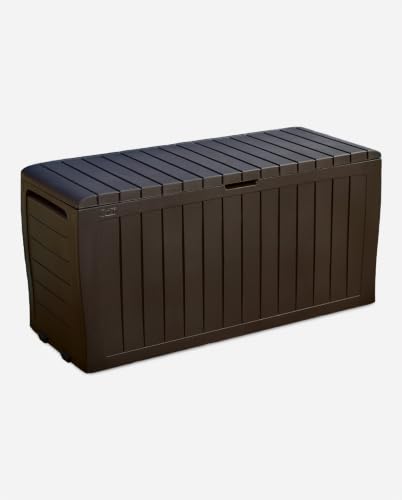 Keter Marvel 71 Gal Outdoor Storage Box for Patio and Pool Accessories, view 2