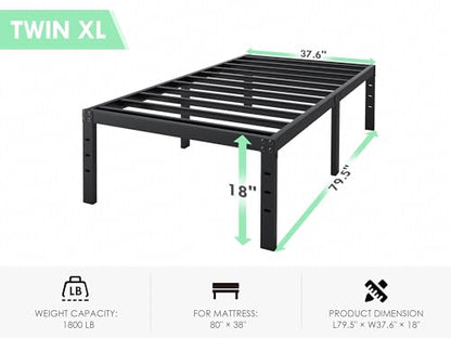 Twin XL Bed Frames - 18 in Sturdy Platform Bed Frame Twin XL, view 3