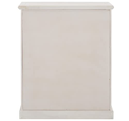 SAFAVIEH Furniture - Maralah 5-Shelf Storage Unit - White Washed - Solid Wood - Modern Geometric Design - Ideal for Living Room, Home Office, 25"W x 10.6"D x 30.1"H - Fully Assembled (AMH6634E)
