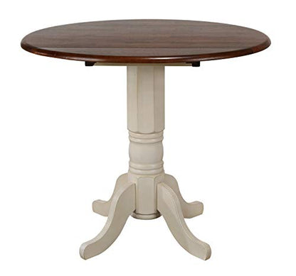Andrews Pub Table Set, Distressed antique white with chestnut
