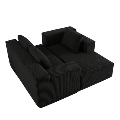 103” Modular Sectional Sofa - L Shaped Upholstered Cloud Couch, Free Combination Deep Seat Corner Sofa, Sectional Couches for Living Room, Modern Minimalist Couch, Black