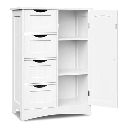 Bathroom Storage Cabinet with 4 Drawers and 1 Cupboard, view 2