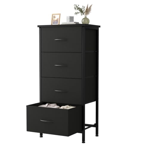 Dresser for Bedroom, 4 Drawer Storage Cabinet, Tall Nightstand, view 2