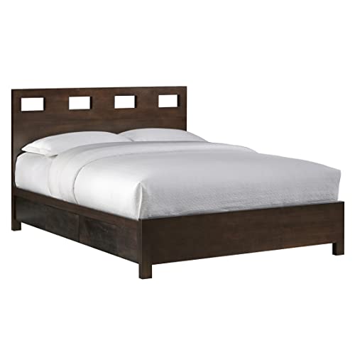 Solid Wood 2-Side Storage Bed, Queen, Riva - Chocolate Brown, view 2